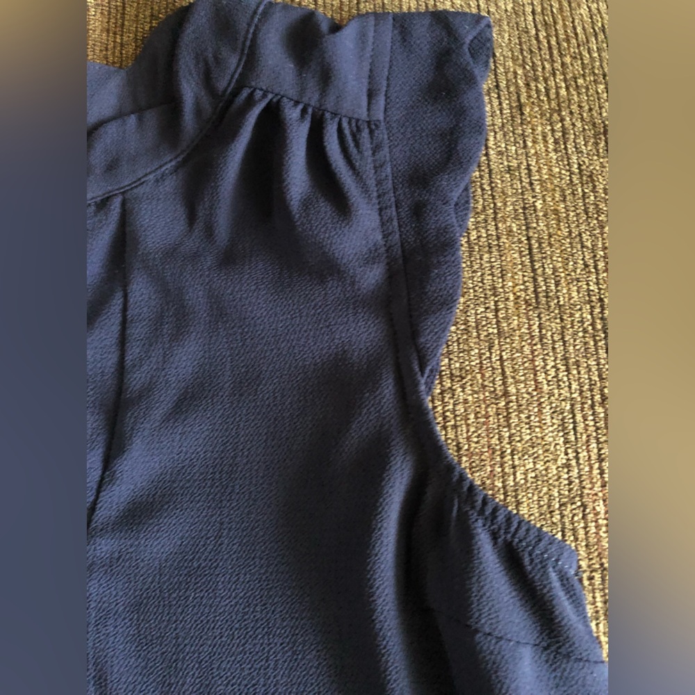 Monteau Navy Blue Scalloped Blouse - Medium - Picture 4 of 5